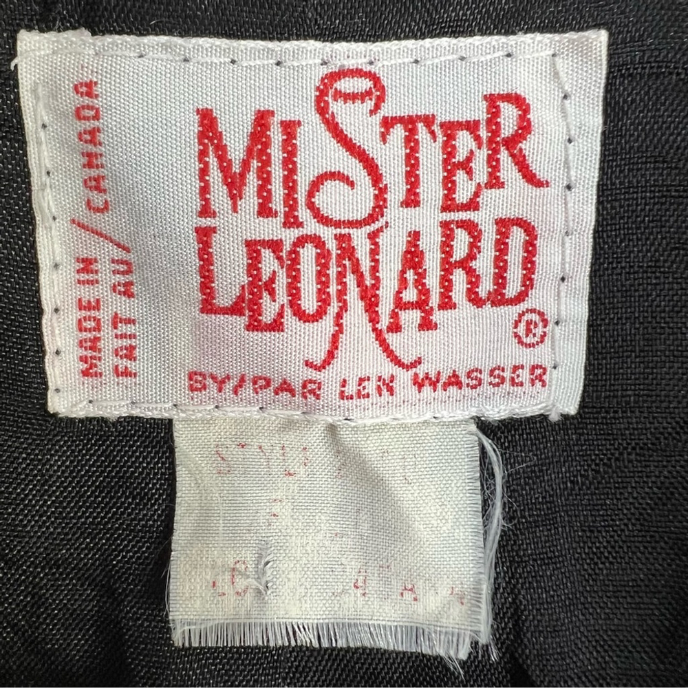 Vintage 80s Mister Leonard black applique cropped open front jacket blazer M - Picture 13 of 13